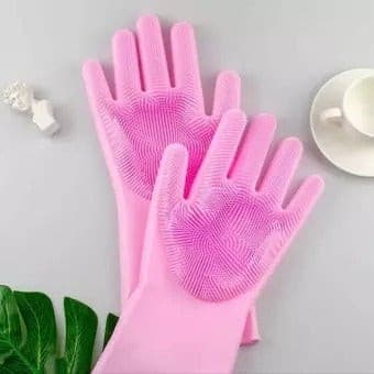 Magic Washing Gloves - Pair Of Silicone Washing Gloves - Budget Mart