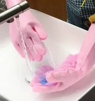 Magic Washing Gloves - Pair Of Silicone Washing Gloves - Budget Mart