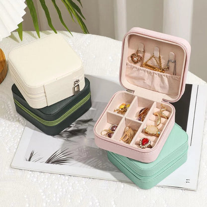 Jewelry Travel Organizer,Portable Small Jewelry Boxes Traveling Essentials for Women,Rose Red. - Budget Mart