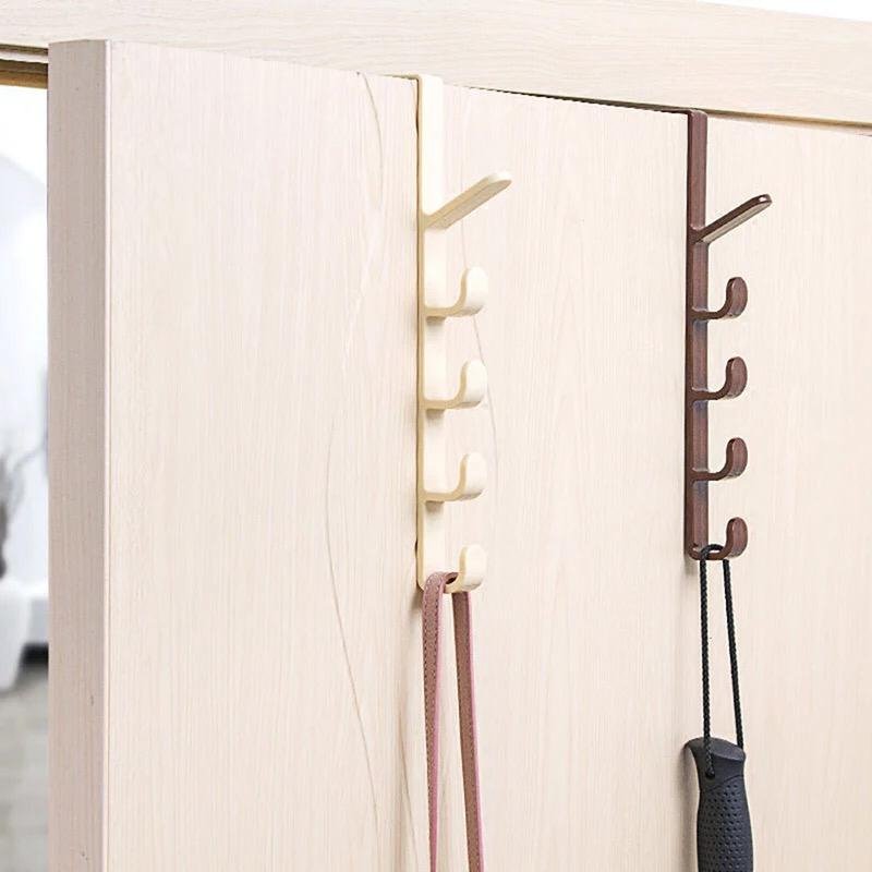 Over The Door Organizer Hanger Rack Coats Caps Clothes Holder with 5 Hooks - Budget Mart