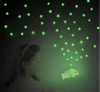 Pack of 100 - 3D Luminous Glowing Stars - Pink Color - Budget Mart