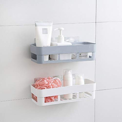 Plastic Storage Rack Self Adhesive Wall Storage Toilet Organizer - Budget Mart