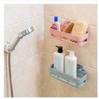 Plastic Storage Rack Self Adhesive Wall Storage Toilet Organizer - Budget Mart