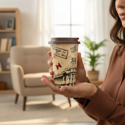 Printed Coffee Mug with Silicon Lid