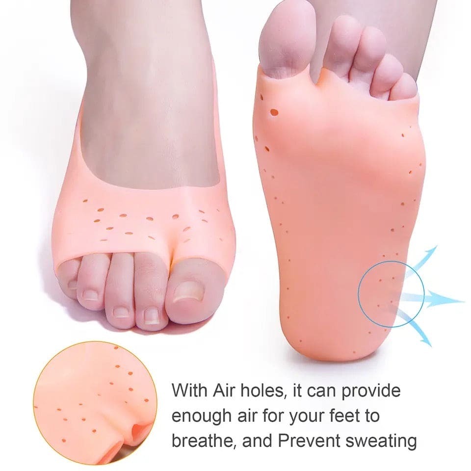 Silicone Heel Moisturizing Full Socks - Budget Mart
