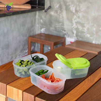 Splash Dual Compartment Food container - Pack Of 2 - Budget Mart