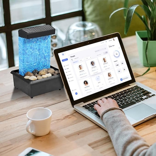 Tabletop Water Fountain with Light - Budget Mart