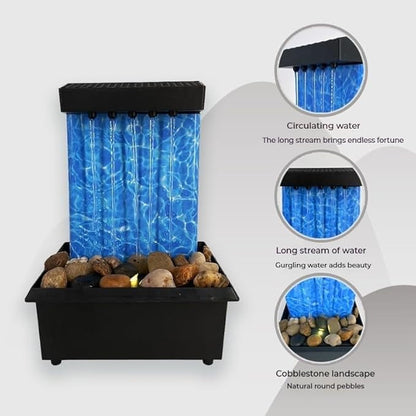 Tabletop Water Fountain with Light - Budget Mart