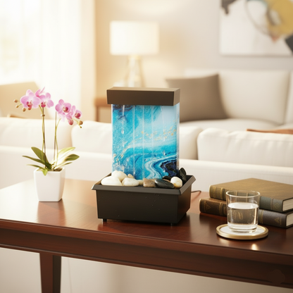 Tabletop Water Fountain with Light - Budget Mart