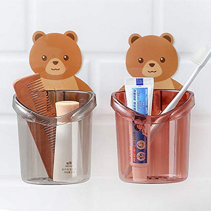 Home Bathroom Accessories Set Toothbrush Holder Toothpaste Storage Rack Wall Mount - Budget Mart