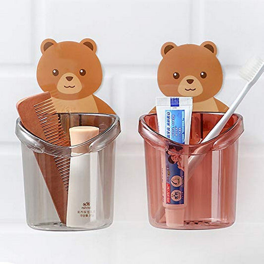 Home Bathroom Accessories Set Toothbrush Holder Toothpaste Storage Rack Wall Mount - Budget Mart