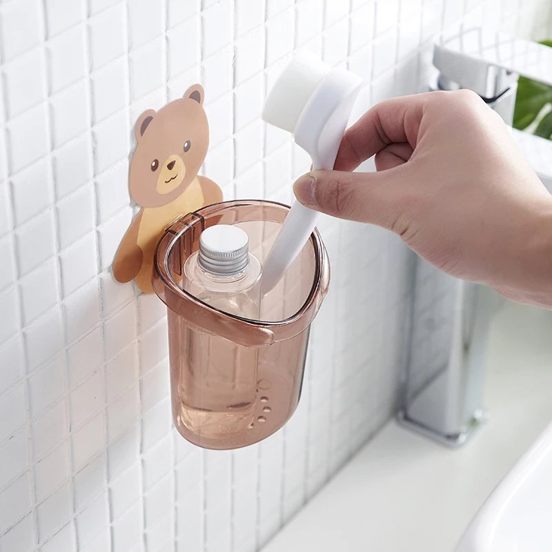 Home Bathroom Accessories Set Toothbrush Holder Toothpaste Storage Rack Wall Mount - Budget Mart