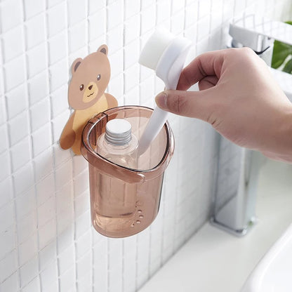 Home Bathroom Accessories Set Toothbrush Holder Toothpaste Storage Rack Wall Mount - Budget Mart