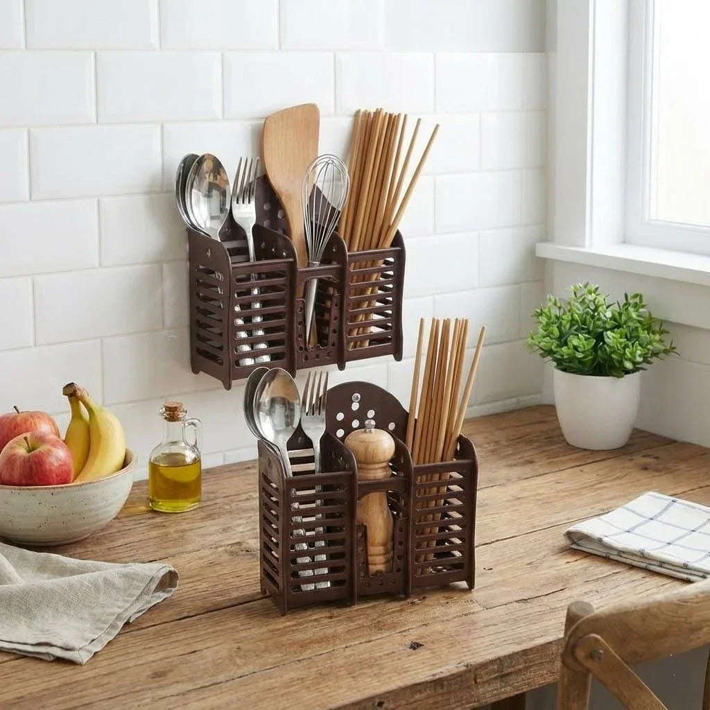 Wall Mounted Plastic Kitchen Spoon Holder - Budget Mart