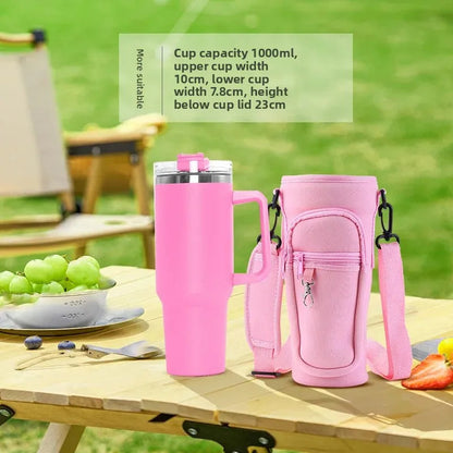 Water Bottle Carrier Bag with Zipper Pocket