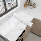White Marble Texture Design PVC Waterproof Sheet (60cmx200cm)