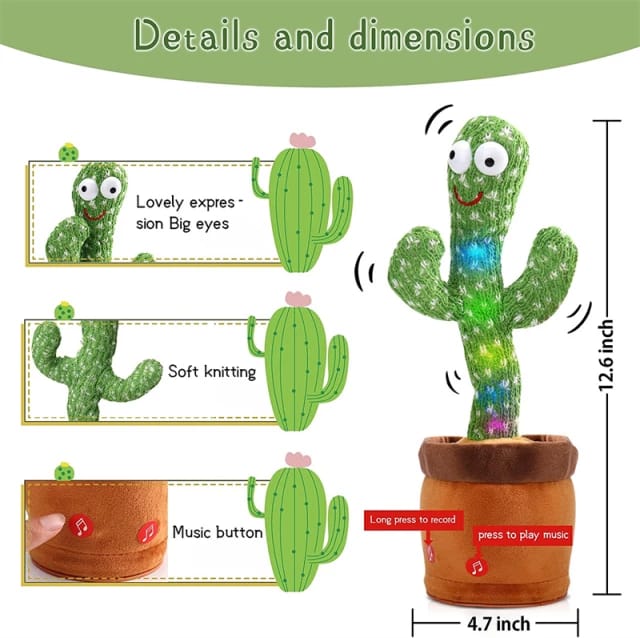 Dancing and Talking Cactus Toy for Kids - Budget Mart