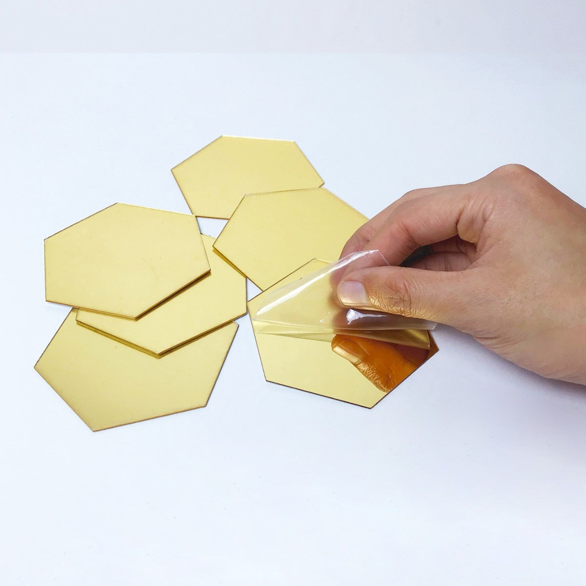 10PCs Hexagon Wall Mirror Sticker (4x4 inch)