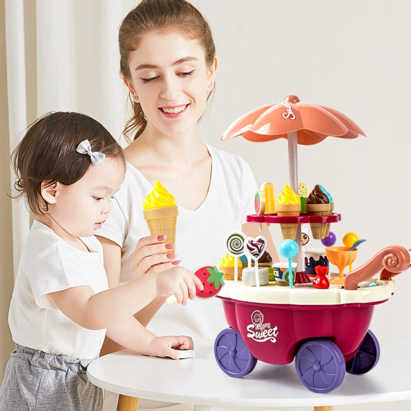 Kids Ice Cream Trolly Pretend Play Set