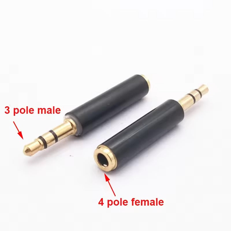 5pcs 3.5mm Stereo 3 Pole Male to 4 Pole 3 Ring Female Audio Adapter Converter