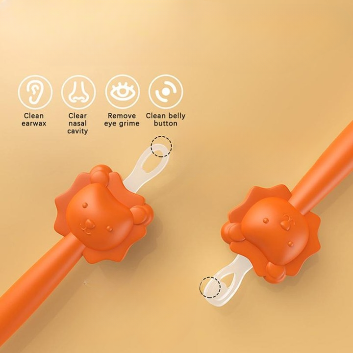 Baby Ear & Nose Double-Headed Silicone Soft Cleaning Stick