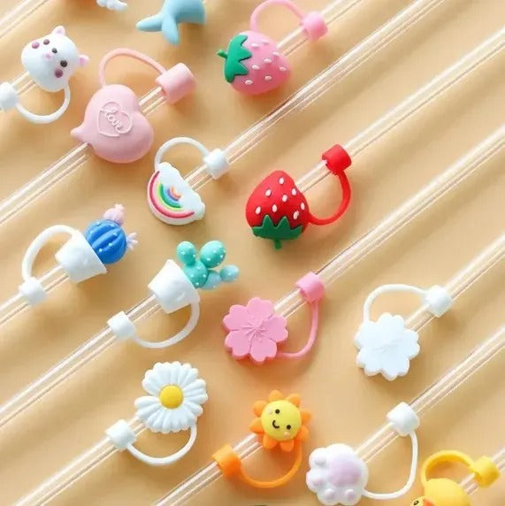 4PCs Silicon Tumbler Straw Cover (Random Covers)