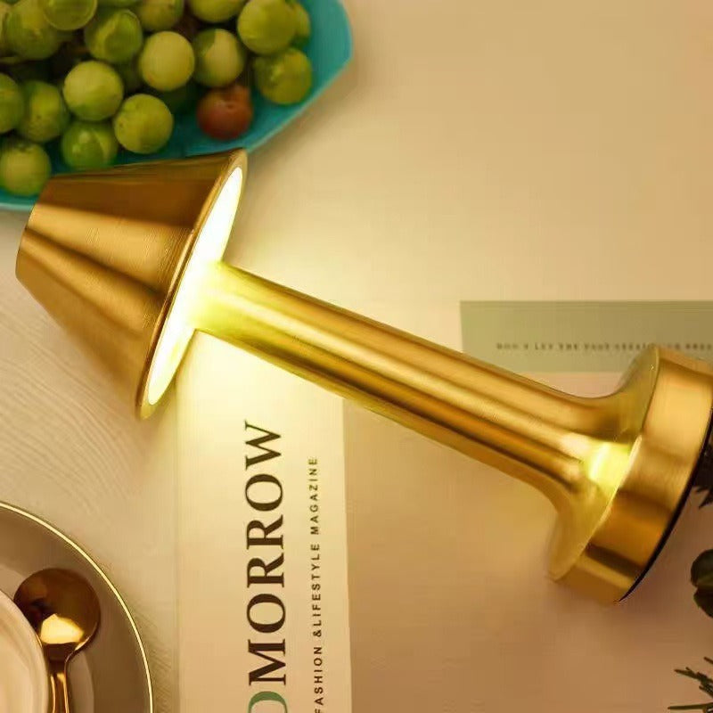 Rechargeable Metal Touch Sensor Mushroom Table Lamp