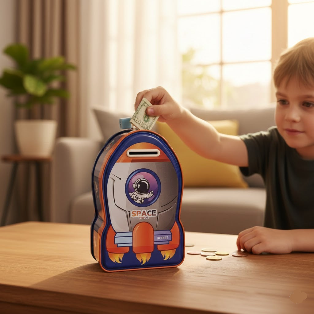 Astronote Rocket Metal Money Saving Box