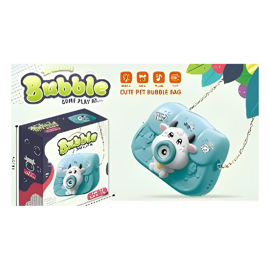 Electric bubble camera for kids blue