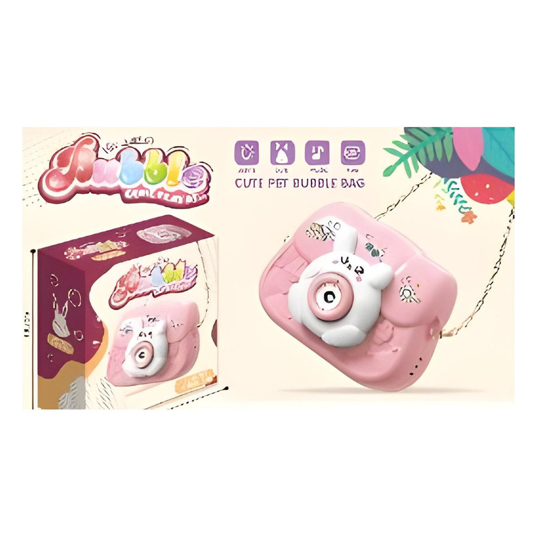 Electric bubble camera for kids pink