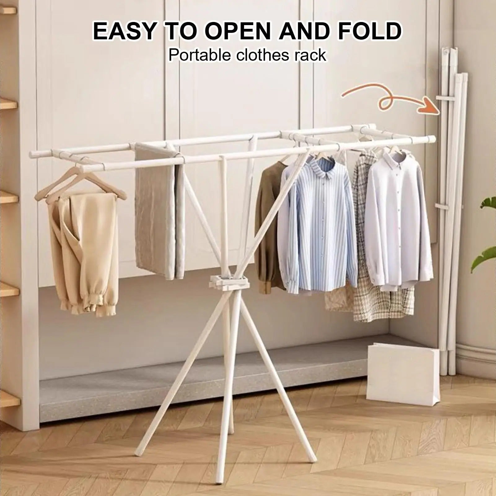 Folding X Shape Clothes Drying Rack