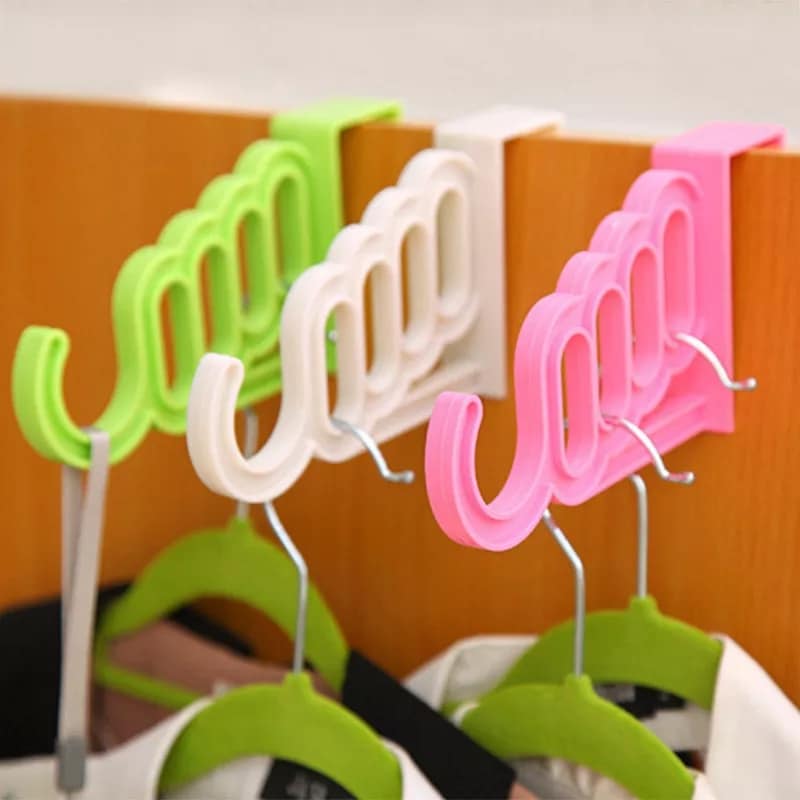 Pack Of 2 - 5 Hole Plastic Organizer Door Hooks. - Budget Mart