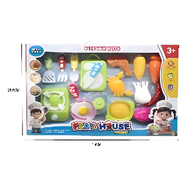 Pretend Food and Kitchen Play Set for Kids with Play Fruits and Cookware