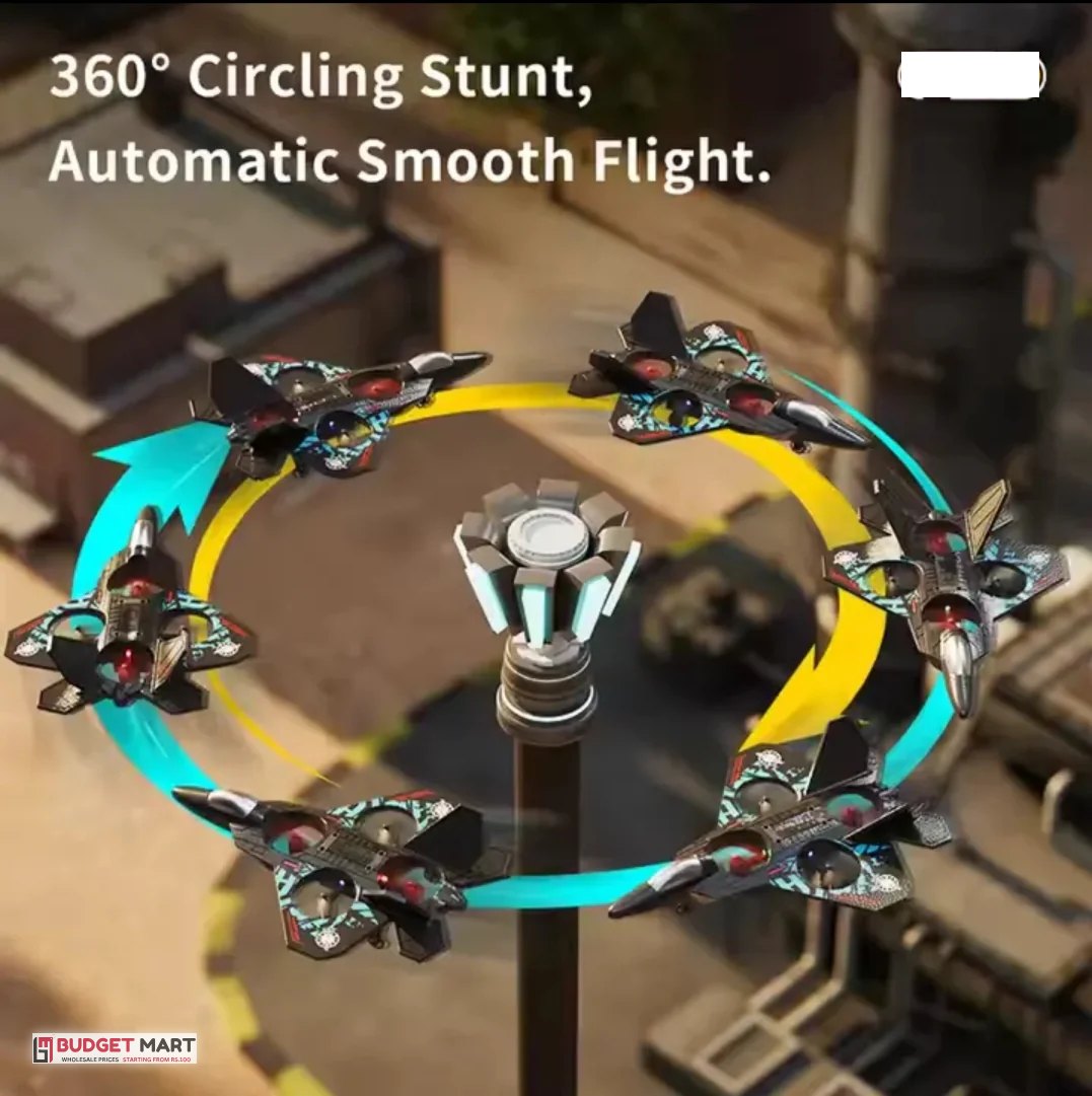 RC fighter jet doing a 360 degree circling stunt