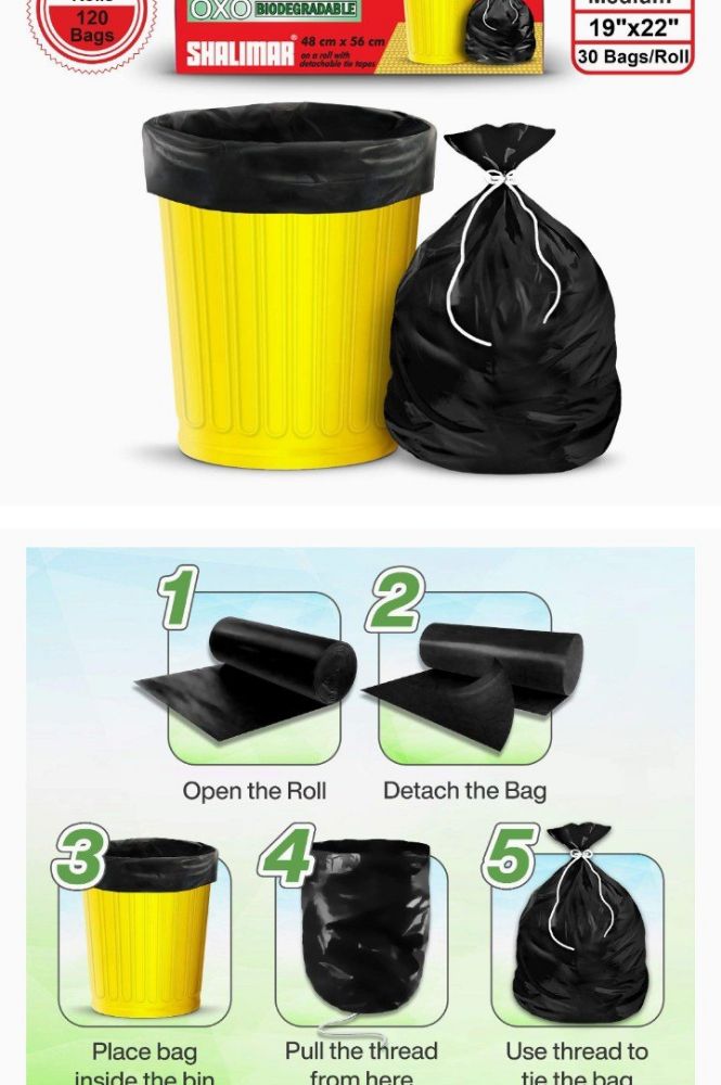 Black Garbage Bag Roll.