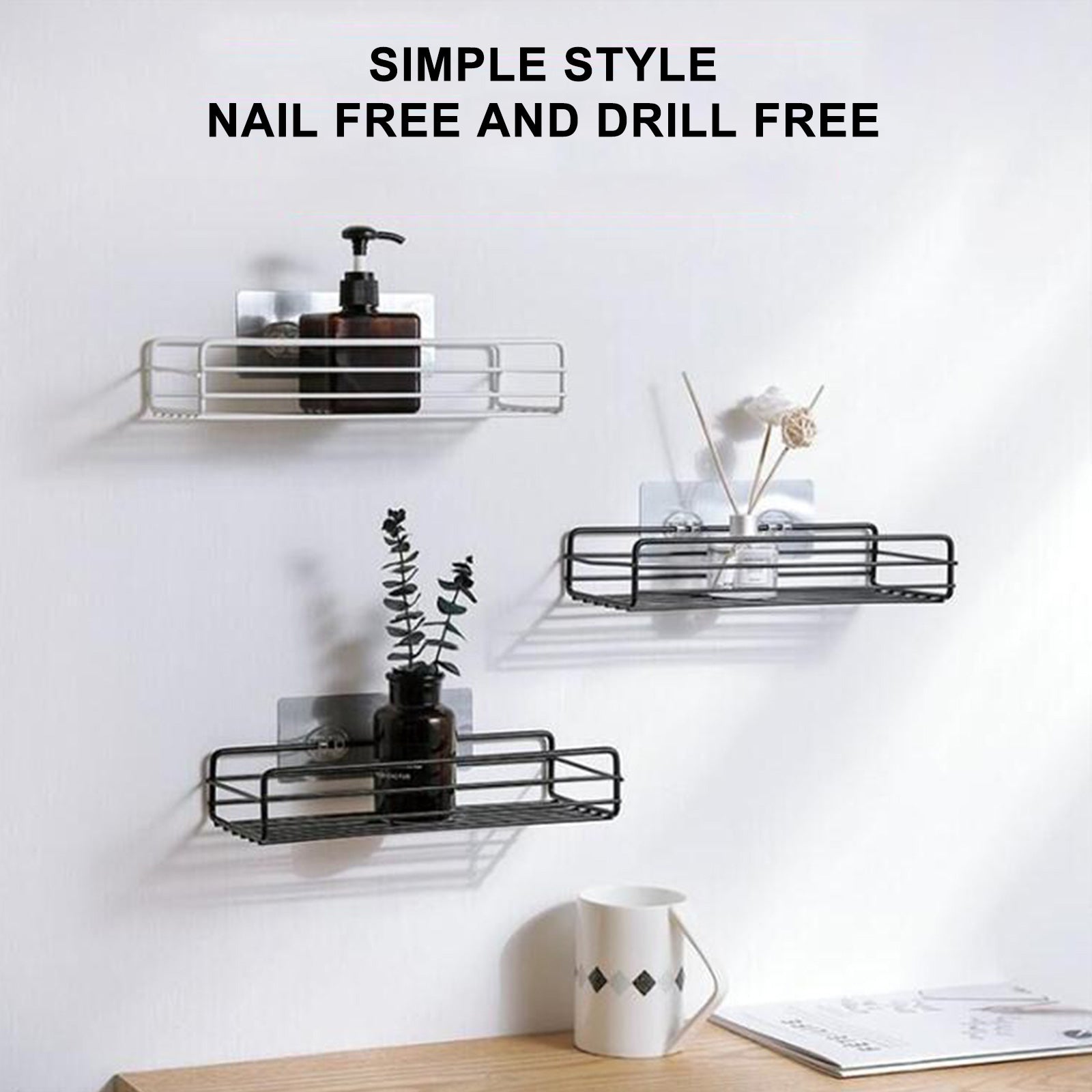 Stainless Steel Bathroom Storage Shelf (Screw) - Budget Mart