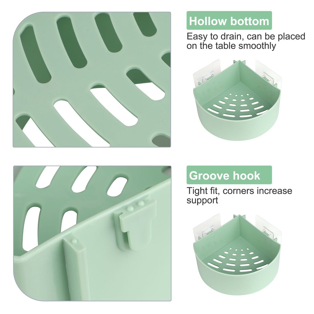 Universal Corner Shelf Storage Rack Wall Mounted Plastic Storage Organizer - Budget Mart