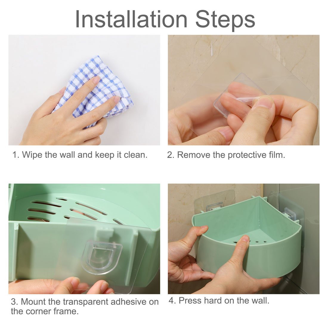 Universal Corner Shelf Storage Rack Wall Mounted Plastic Storage Organizer - Budget Mart